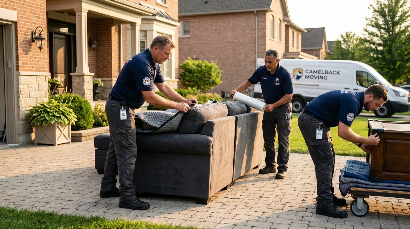Large estate moving crew wrapping furniture in Shaw, MS